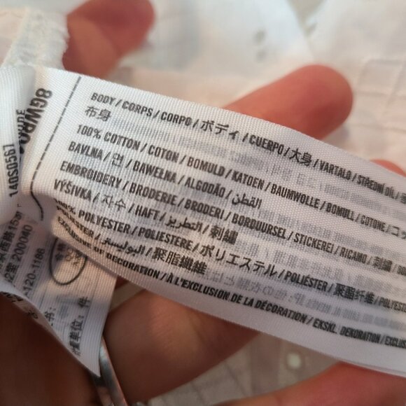 Abercrombie & Fitch Oversized Button Down Shirt Womens XL Eyelet Cottage Flowy - Picture 7 of 9